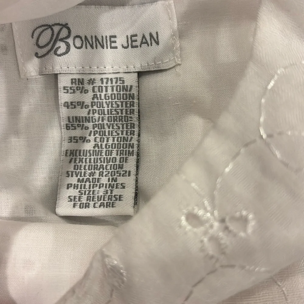 Elegant White Kids Dress by Bonnie Jean Size 3T